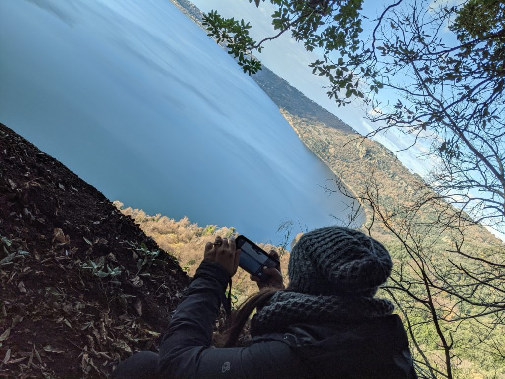 A panoramic view of lake Albano